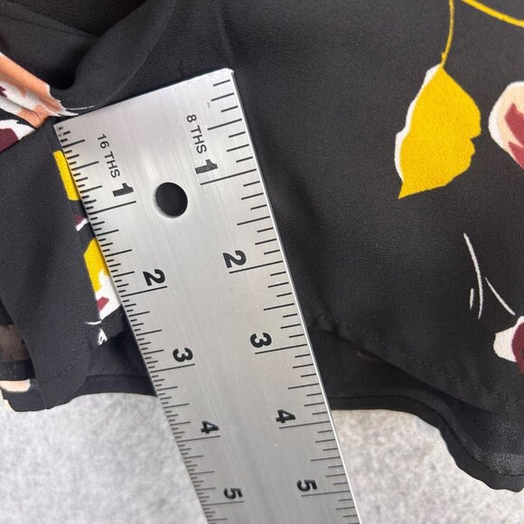 1. State Romper Womens Medium Black Floral Ruffle V-Neck Long Sleeves Casual NWT - Picture 8 of 15